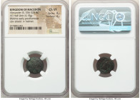 MACEDONIAN KINGDOM. Alexander III the Great (336-323 BC). AE half-unit (15mm, 4.15 gm, 1h). NGC Choice VF 4/5 - 4/5. Posthumous issue of an uncertain ...