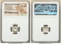 THRACE. Chersonesus. Ca. 4th century BC. AR hemidrachm (13mm). NGC Choice XF. Persic standard, ca. 480-350 BC. Forepart of lion right, head reverted /...