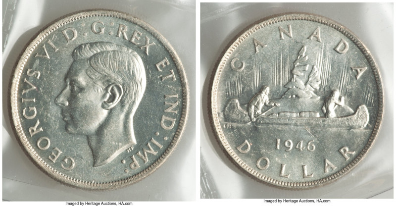 George VI Dollar 1946 MS62 ICCS, Royal Canadian mint, KM37. 

HID09801242017

© ...