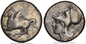 ACARNANIA. Anactorium. Ca. 350-300 BC. AR stater (20mm, 7h). NGC Fine. Pegasus flying left, AN below / Head of Athena left wearing Corinthian helmet p...