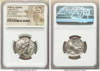 ATTICA. Athens. Ca. 440-404 BC. AR tetradrachm (25mm, 17.17 gm, 9h). NGC Choice AU 5/5 - 4/5. Mid-mass coinage issue. Head of Athena right, wearing ea...
