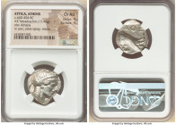 ATTICA. Athens. Ca. 440-404 BC. AR tetradrachm (24mm, 17.16 gm, 3h). NGC Choice AU 4/5 - 4/5. Mid-mass coinage issue. Head of Athena right, wearing ea...