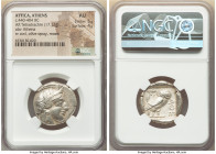 ATTICA. Athens. Ca. 440-404 BC. AR tetradrachm (25mm, 17.12 gm, 12h). NGC AU 5/5 - 4/5. Mid-mass coinage issue. Head of Athena right, wearing earring,...