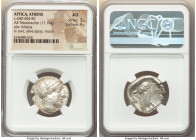 ATTICA. Athens. Ca. 440-404 BC. AR tetradrachm (23mm, 17.19 gm, 11h). NGC AU 3/5 - 4/5. Mid-mass coinage issue. Head of Athena right, wearing earring,...