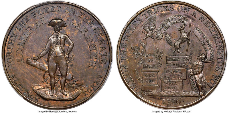 Middlesex. "Political and Social Series" copper Penny Token 1796 MS63 Brown PCGS...