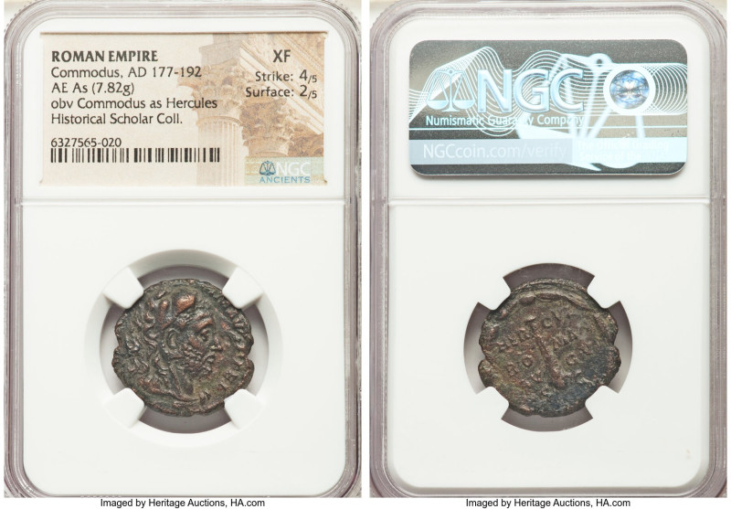 Commodus, as Augustus (AD 177-192). AE as (23mm, 7.82 gm, 11h). NGC XF 4/5 - 2/5...