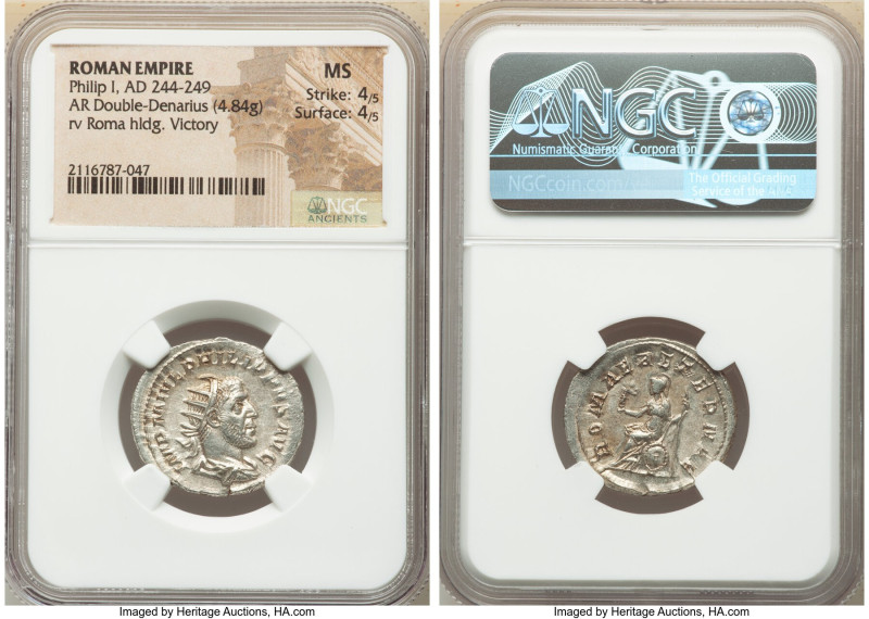 Philip I (AD 244-249). AR antoninianus (24mm, 4.84 gm, 12h). NGC MS 4/5 - 4/5. R...