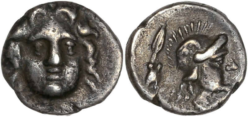 Pisidie, Selgé - Trihémiobole (300-190 avant JC)
A/ Tête de Gorgone de face.
R/ ...