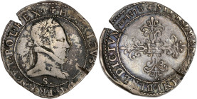 Henri III - Franc au col plat 1578 S (Troyes)

Argent - 13,84 grs - 35 mm
Dy.1130
TB+ / TTB

Assez rare. Flan éclaté.