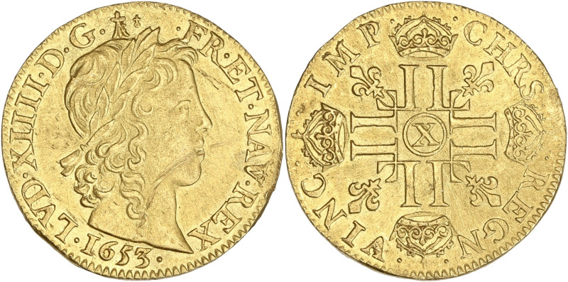 Louis XIV - Louis d'or à la mèche longue 1653 X (Amiens)

Or - 6,76 grs - 24 mm
...