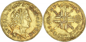 Louis XIV - Louis d'or aux 8 L et aux insignes 1703 K (Bordeaux)
Flan réformé.

Or - 6,68 grs - 26 mm
G.253
TTB
R

Rare !