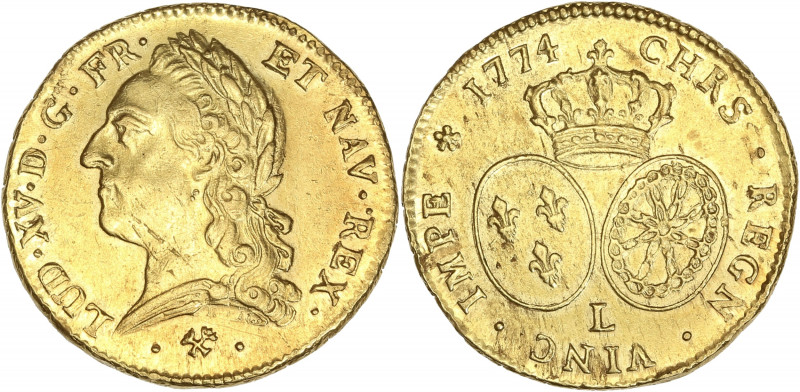 Louis XV - Double Louis d'or à la vieille tête 1774 L (Bayonne)

Or - 16,25 grs ...