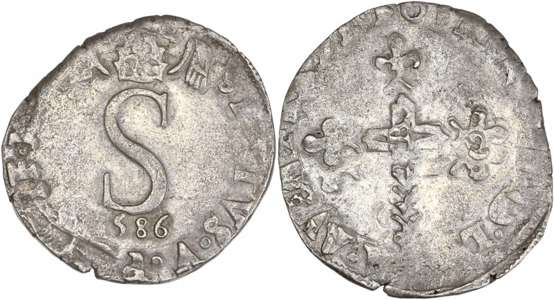 Comtat-Venaissin, Sixte V - Double sol parisis 1586 (Avignon)

Billon - 4,65 grs...