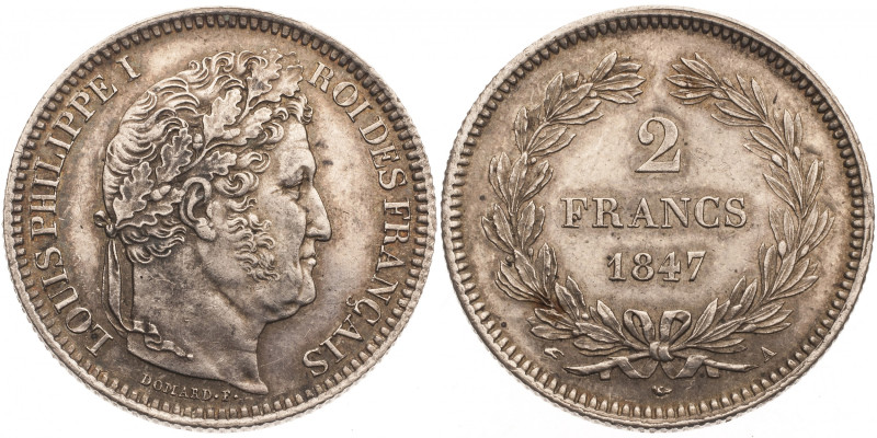 Louis-Philippe tête laurée - 2 Francs 1847 A (Paris) 

Argent - 10,04 grs - 27 m...