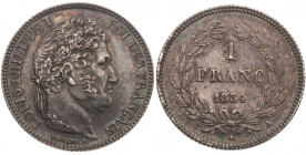 Louis-Philippe tête laurée - 1 franc 1834 A (Paris)

Argent - 5,01 grs - 23 mm
F.210-27 / G.453
SUP

Bel exemplaire avec une jolie patine foncée.