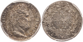 Louis-Philippe tête laurée - 1/4 franc 1833 A (Paris)
Coque PCGS : 35333713

Argent - 1,25 grs - 15 mm
F.166-30 / G.355
FDC / MS66

Monnaie gradée par...