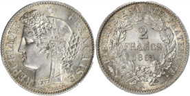 Cérès - 2 francs 1895 A (Paris)
Coque PCGS : 44269552

Argent - 10,00 grs - 27 mm
F.265-17 / G.530a
SPL+ / MS64

Monnaie gradée par PCGS en MS64. Magn...
