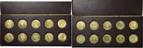 Concours monétaire de 1929 - Coffret de 10 Essais de 100 Francs 1929 par Delamarre, Dropsy, Guilbert, Abel la Fleur, Lavrillier, Morlon, Turin, Vernon...