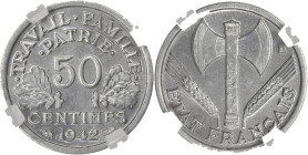 Bazor - Pré-série 50 centimes 1942 avec croix dans les globules
Coque GENI FR58UVHGHR

Aluminium - 0,78 grs - 18 mm
F.195 (édition 2019)
FDC / SP65

M...