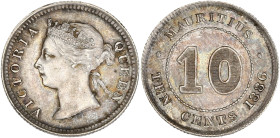 Ile Maurice, Victoria - 10 cents 1886

Argent - 1,16 grs - 15 mm
KM.19-10.1
SPL

Magnifique exemplaire !