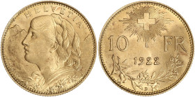 Suisse - 10 francs 1922

Or - 3,24 grs - 19 mm
KM.20-36
SPL

Magnifique exemplaire !