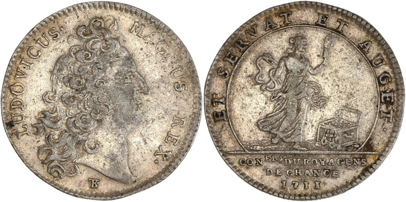 Louis XIV, Agents de Change de Paris - Jeton 1711

Argent - 7,21 grs - 28,5 mm
F...