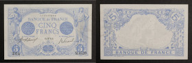France - 5 francs Bleu 4 mars 1915
Alphabet M.4528 / Numéro 264

F.02.25
SUP

Une dizaine de trous d'épingle et de petites froissures et salissures ma...