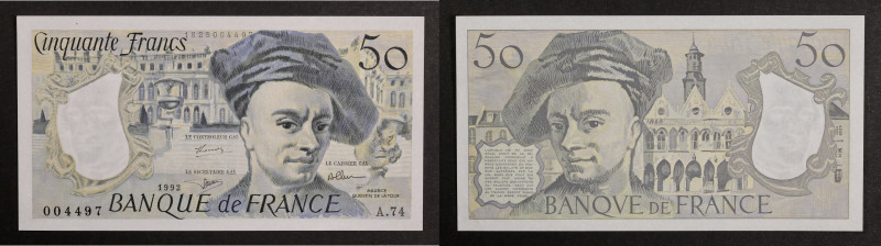 France - 50 francs Quentin de la Tour 1992
Alphabet A.74
Petit numéro : 004497

...