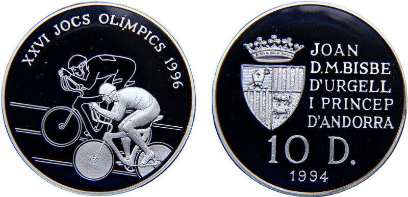 Andorra 10 Diners 1994 (Mintage 50000) Joan Martí i Alanis XXVI Summer Olympic G...