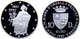 Andorra 10 Diners 1997 (Mintage 25000) Joan Martí i Alanis Treaty of Rome Silver PF 31.47g KM# 130