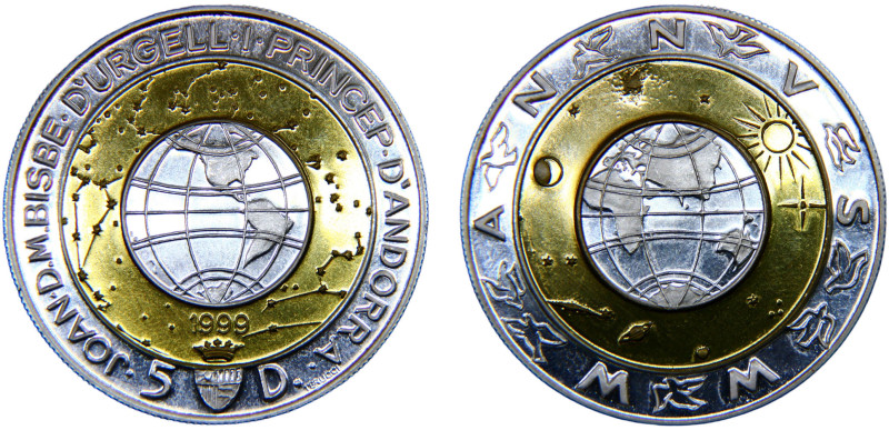 Andorra 25 Diners 1999 (Mintage 10000) Joan Martí i Alanis Millennium Silver PF ...