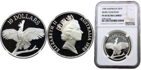 Australia Commonwealth Elizabeth II 10 Dollars 1990 Canberra mint(Mintage 49801) White Cockatoo Silver NGC PF69 KM# 136