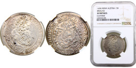Austria Holy Roman Empire Duchy of Silesia Leopold I 15 Kreuzer 1694 MMW Breslau mint Silver NGC XF KM# 462