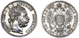 Austria Austro-Hungarian Empire Franz Joseph I 1 Florin 1877 Vienna mint Silver AU 12.3g KM# 2222
