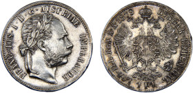 Austria Austro-Hungarian Empire Franz Joseph I 1 Florin 1879 Vienna mint Silver AU 12.3g KM# 2222