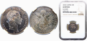 Austria Empire Franz Joseph I 20 Kreuzer 1855 B Kremnitz mint Silver NGC AU KM# 2211