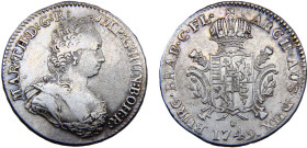 Austrian Netherlands Austrian Possession Maria Theresia 1/2 Ducaton 1749 Antwerp mint Silver XF 16.5g KM# 7