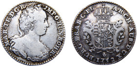 Austrian Netherlands Austrian Possession Maria Theresia 1/4 Ducaton 1752 Antwerp mint Silver VF 8.2g KM# 6