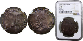 Bolivia Spanish colony Carlos II 8 Reales 1670 P E Potosi mint Silver NGC XF KM# 26