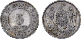 British North Borneo British colony George V 5 Cents 1927 H Heaton's mint Copper-nickel UNC 7.3g KM# 5
