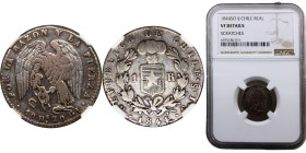 Chile Republic 1 Real 1844 So IJ Santiago mint small type Silver NGC VF KM# 94.2