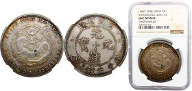 China Kwangtung Kuang Hsu 1 Dollar 1890 -1908 Chopmarked "JIN FENG" Silver NGC UNC KM#Y203, L&M-133