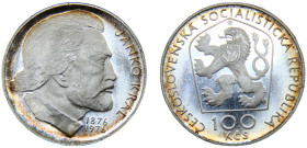 Czechoslovakia Socialist Republic 100 Korun 1976 (Mintage 5000) 100 Years, Death of Janko Kráľ Silver PF 15g KM# 84