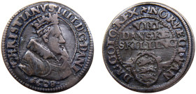 Denmark Kingdom Christian IV 8 Skilling Dansk 1608 ☘ Copenhagen mint Type II Silver XF 2.5g KM# 32