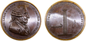 France First Republic Napoleon Bonaparte Medal 1803 Pairs mint Death of Julien-David Le Roy, 42mm Bronze UNC 33g Bramsen# 278