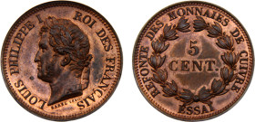 France Kingdom Louis Philippe I 5 Centimes 1840 ESSAI, pattern of Barre Bronze UNC 7.5g VG# 2917
