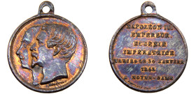 France Second Empire Napoleon III Medal 1853 Mariage Napoléon III and Eugénie, 24mm Bronze UNC 4.2g