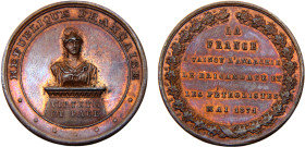 France Third Republic Medal 1871 Defeated the lawless bandits and petrologues, may 1871, 30mm Bronze UNC 10.6g