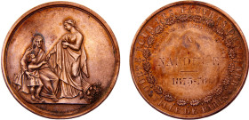 France Third Republic Medal 1876 Paris's Conference of the poor, 42mm Bronze AU 34.4g