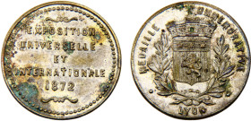 France Third Republic Medal 1872 Exhibition in Lyon, 1872, 22mm Copper AU 4.2g